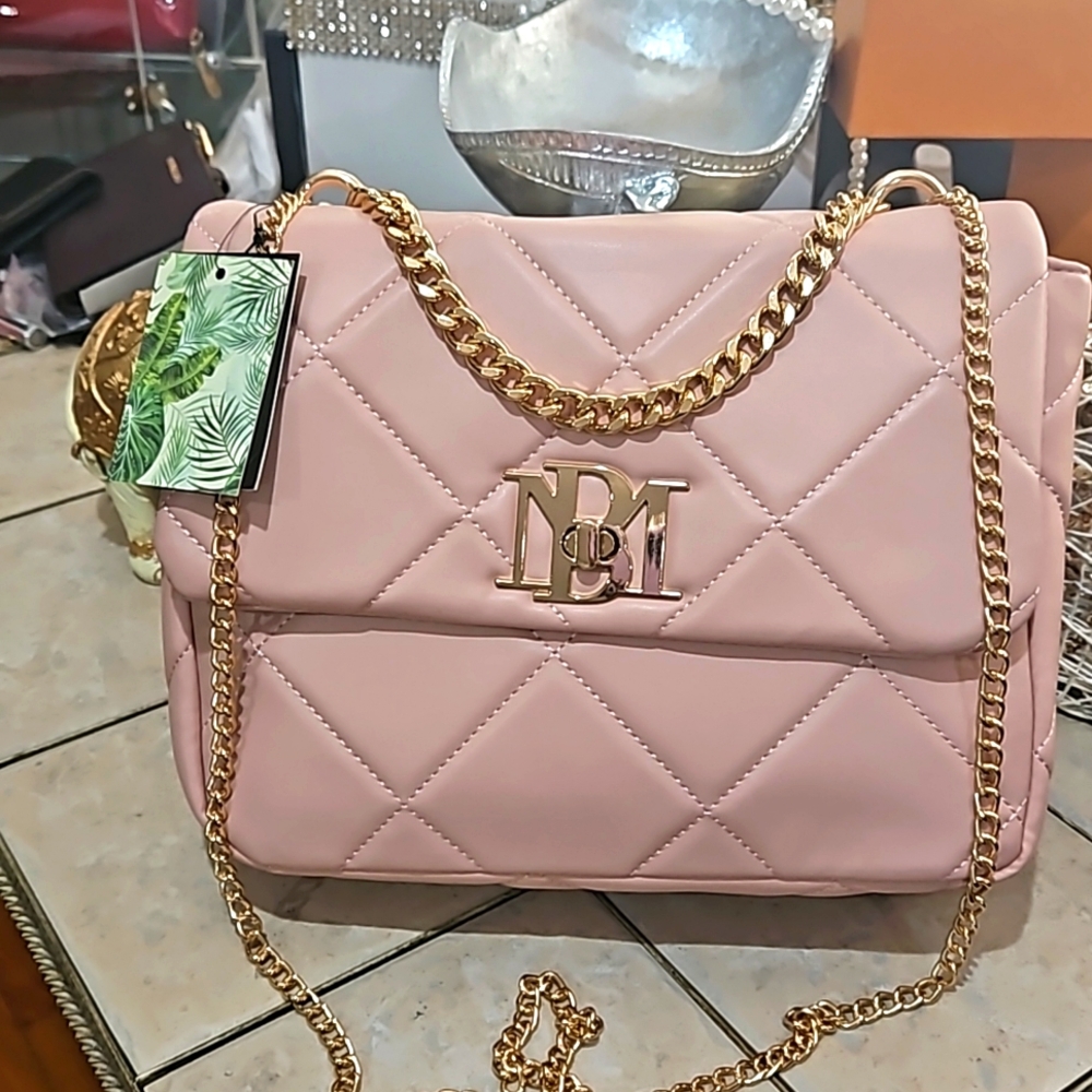 NWT! Badgley Mischka Blush Big Chain Bag